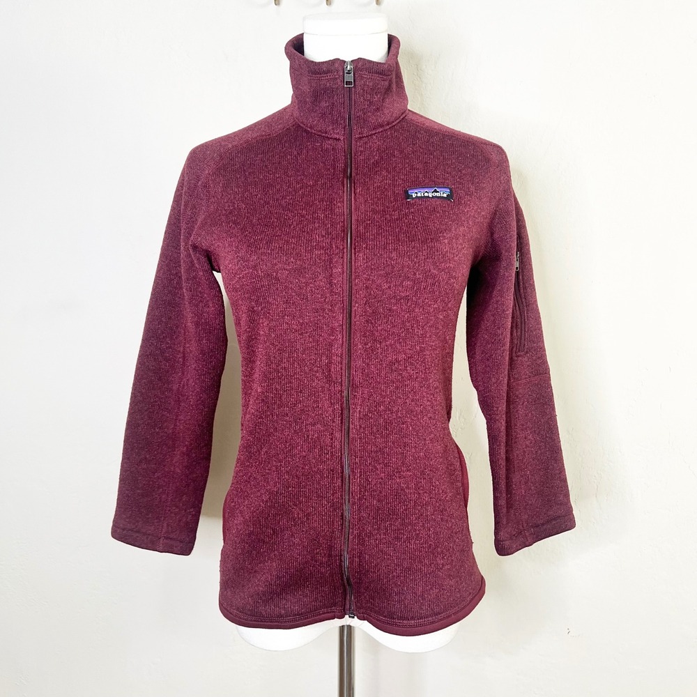 Patagonia Better Sweater Full Zip Jacket Burgundy Womens XS ALTERED‎ READ